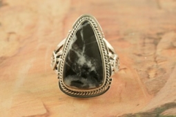 Genuine White Lightning Sterling Silver Ring